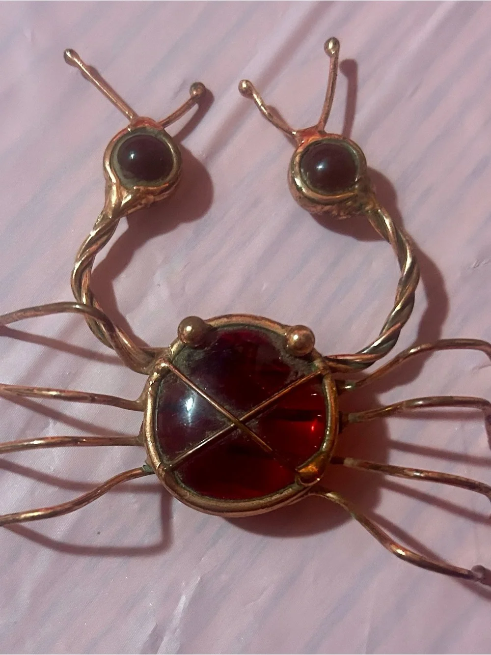 Vintage Mid-Century Crab Brooch / Figural Crab Jewelry